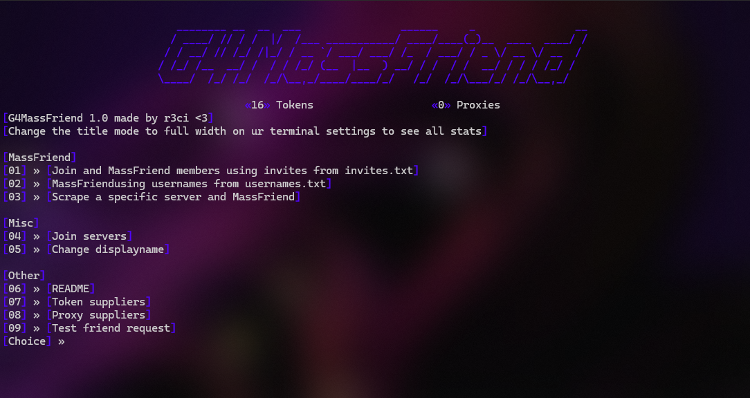 G4FriendAdvertiser Discord Mass Friend Request Tool Interface - Professional friend request automation software