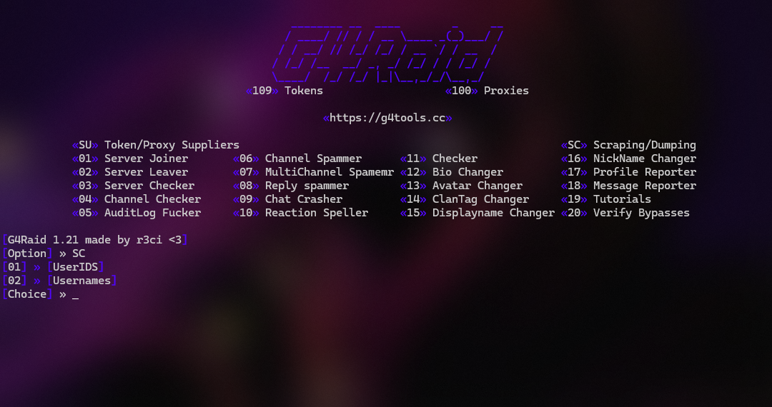 G4Raid Interface - Analytics View